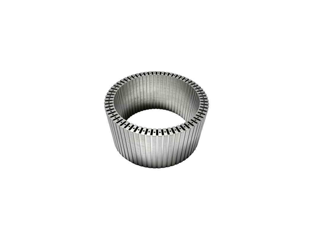 High-permeability silicon steel stator core with segmented and stacked structure