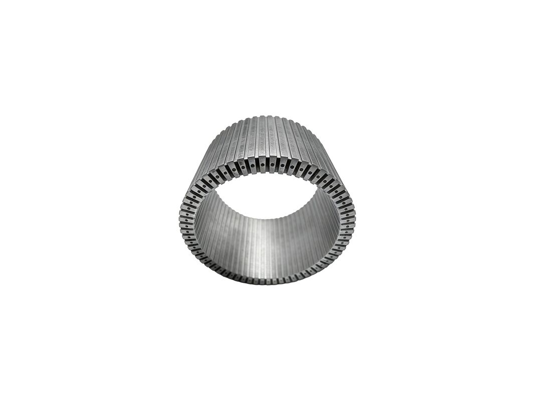 High-permeability silicon steel stator core with segmented and stacked structure